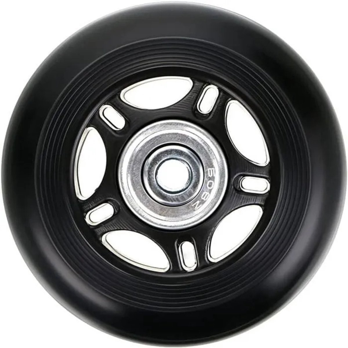 Set van 2 vervangende wielen voor koffers 70 x 24 mm reparatieset voor kofferwielen geschikt voor inline skates. Zwart
