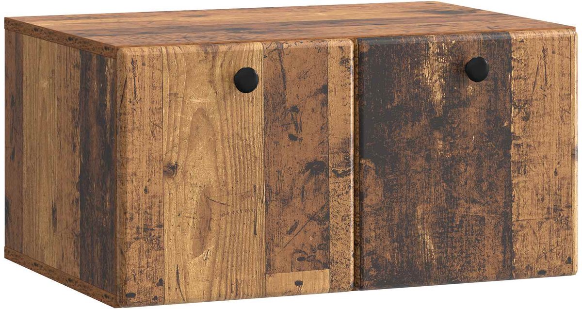 vidaXL - Wandmontage - TV-kast - 59,5 - x - 41 - x - 30 - cm - Oud - hout - Bewerkt - hout