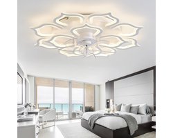 Plafondventilator Met Licht - Kroonluchter Ventilator - Verkoeling en Verlichting - Bloemvormig Design - 65CM - Zwart