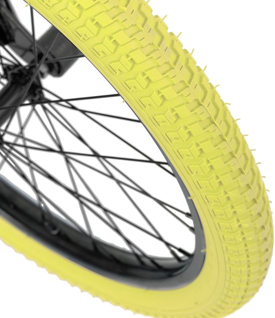 Joystar Brockway BMX-fiets - 20 inch - Handrem - Remmen - Achter V-brake - Pegs - Geel - Geschikt voor buitenactiviteiten in de lente van JOYSTAR — afbeelding 4