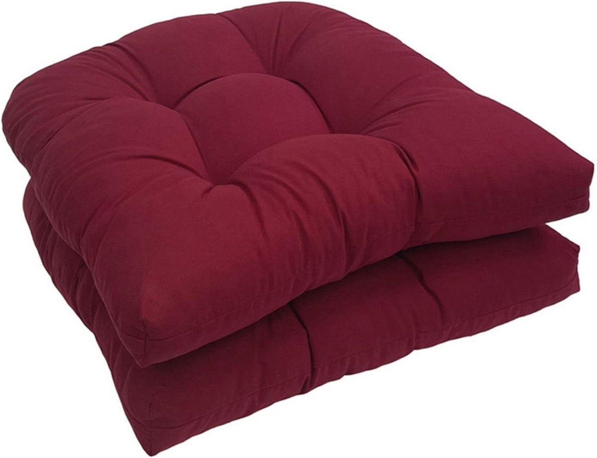 Buitenkussens Stoelen - Zitkussens Vervanging - Comfort Verhogend - U-vormig Ontwerp - 48 x 48 cm - Bourgondië