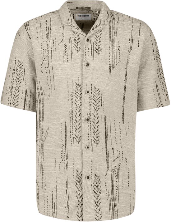 Jacquard overhemd korte mouw