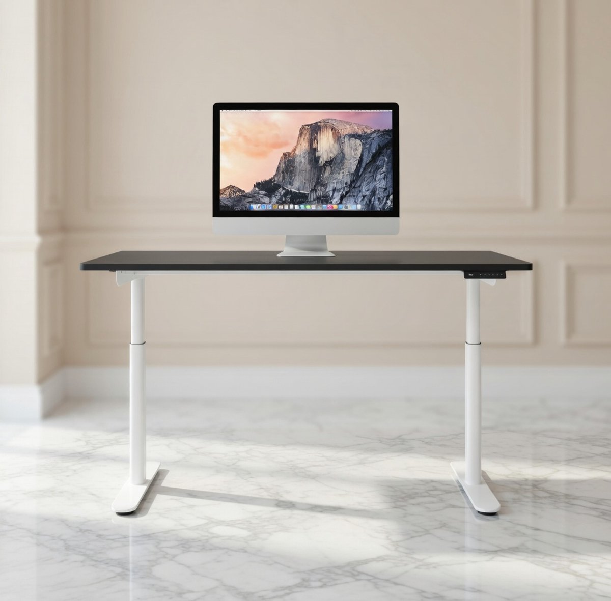 Elektrisch Zit-Sta Bureau 120x65 cm Dubbele Motor – In Hoogte Verstelbaar Bureau met OLED Display, 9 Geheugenstanden, TÜV Getest, Ergonomisch Thuiskantoor Bureau, 125 kg Draagvermogen – Mobili Bella