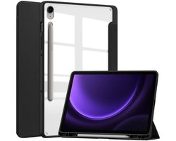 Kunstlederen Tri-Fold Book Case Hoes Geschikt voor Samsung Galaxy Tab S10 Lite / S10 FE / S9 FE / S9 Zwart