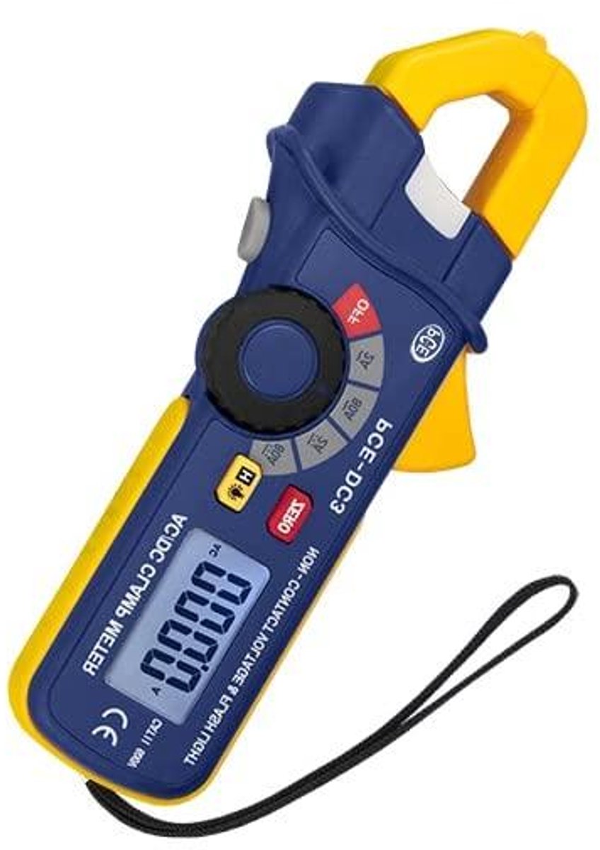 Stroomtang - Ampèremeter Tang - Stroom Meten - Automatische Bereikkeuze - 18 mm Tangopening - Grijs