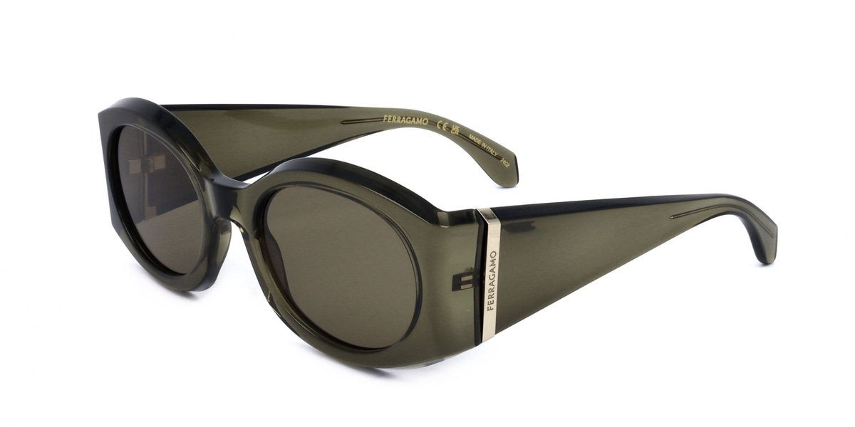 Ferragamo SF2008S Transparent khaki 55/22/140 WOMAN Zonnebrillen