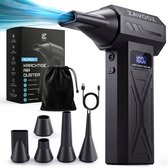 Zavooz® Air duster - 110.000 RPM - Perslucht - Compressed air - Stofreiniger - Luchtblazer- Stofblazer - Blower - Turbo fan -Draadloos & Oplaadbaar - 4 Standen -LED- Voor Auto & Computer Compleet pakket