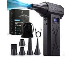 Zavooz® Air duster - 110.000 RPM - Perslucht - Compressed air - Stofreiniger - Luchtblazer- Stofblazer - Blower - Turbo fan -Draadloos & Oplaadbaar - 4 Standen -LED- Voor Auto & Computer Compleet pakket