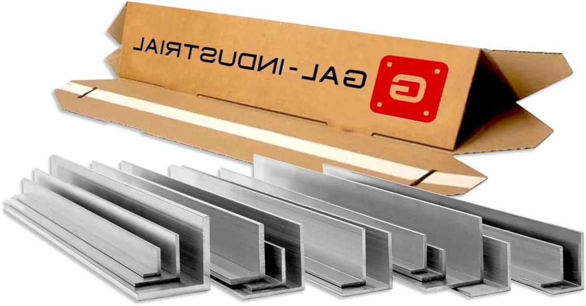 Hoekprofiel Aluminium - L-profiel Metaal - Bouw Projecten - Roestbestendig Materiaal - 50 cm Lengte - Naturel