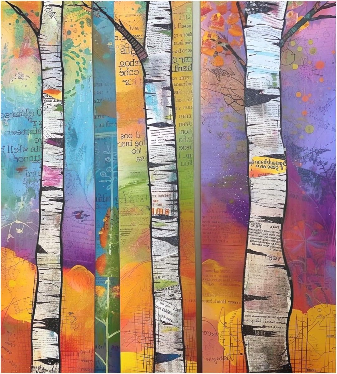 Vaatwasser Magneet Cover - Keuken Decoratie - Apparaat Verfraaien - Verstelbare Maat - 58.42 x 66.04 cm - Drie berkenbomen
