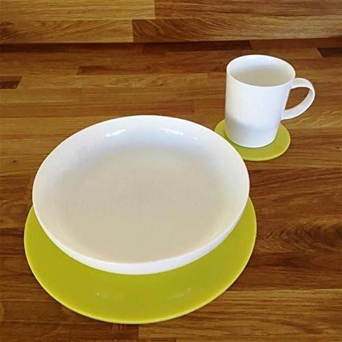 Placemat Onderzetter Set - Tafelbeschermers Acryl - Eettafel Decoratie - Onbreekbaar Hittebestendig - Set van 4 - Geel