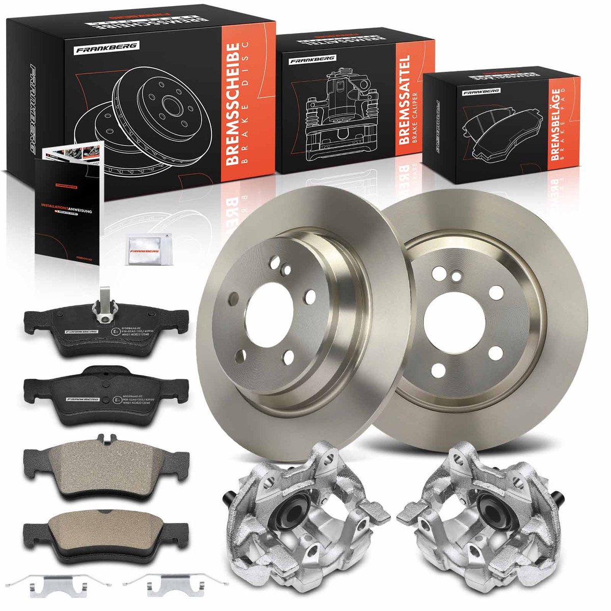 Frankberg 2x Remklauw+2x Remmen+4x Remblokken voor Mercedes-Benz