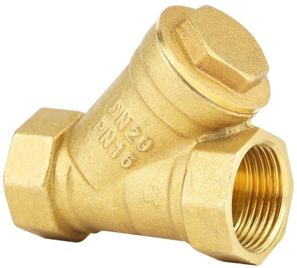 aladdien - Y-vormig Filter Kogelkraan - Messing Zeeffilter - 3/4 inch - Geschikt voor Water en Olie - Duurzaam en Betrouwbaar