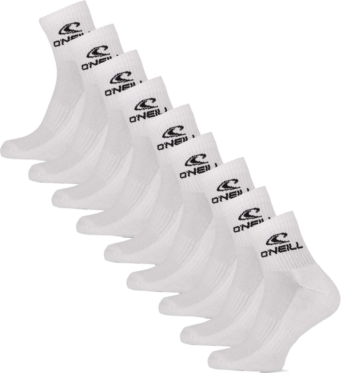 O’Neill Sportsokken Unisex Quarter 9-Pack Effen Wit