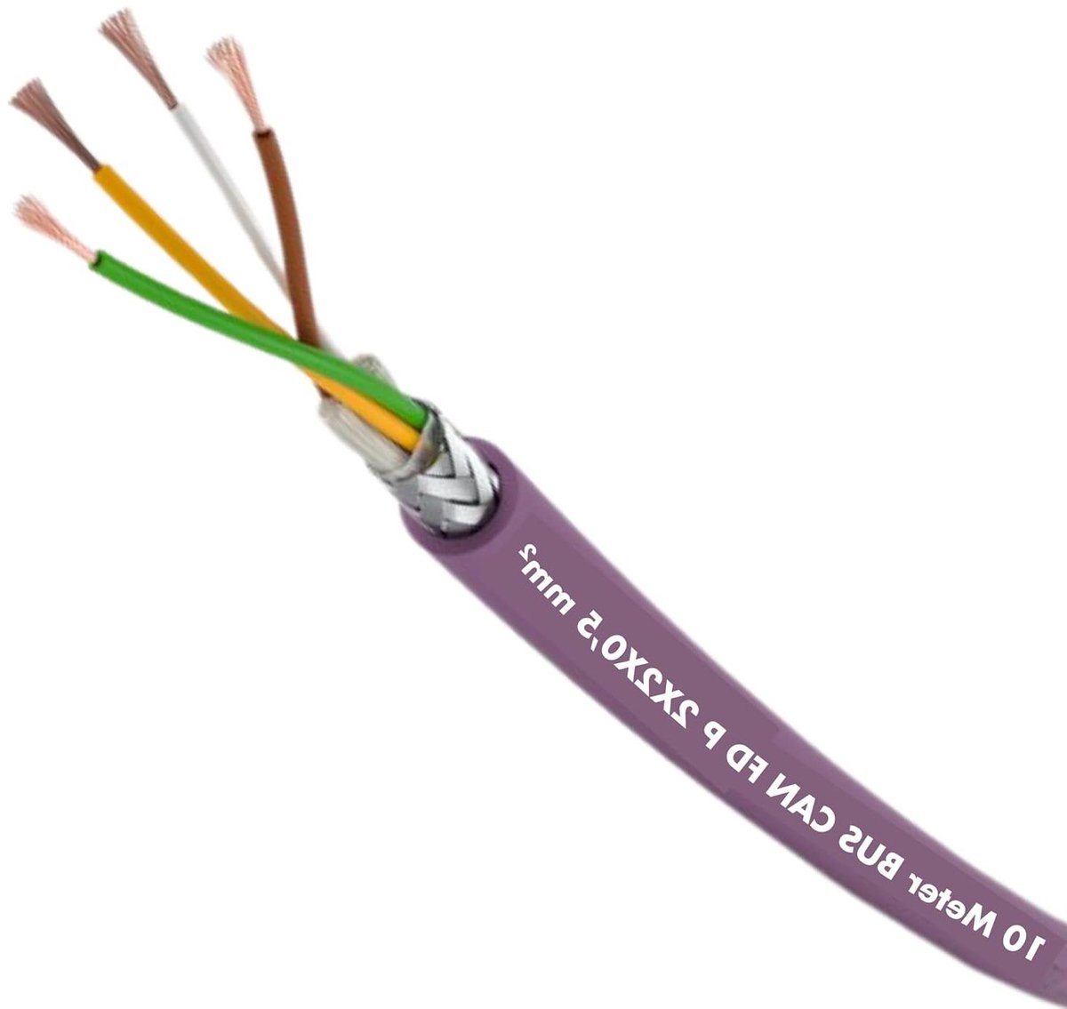Bus CAN FD Kabel - Datakabel CANbus - Industriële Automatisering - Zeer Flexibel - 10 m - Paars