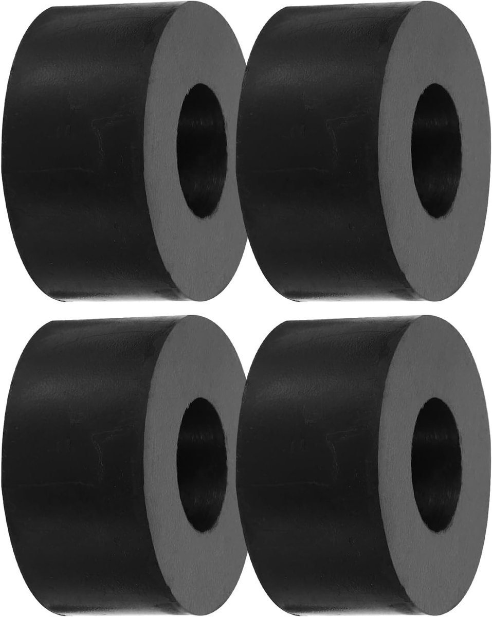 6cm OD x 2.8cm/1.2cm ID x 3cm Dikke Anti-Vibratie Pads - 4 Stuks Rubber Isolatie Pads voor Mechanische Vibration Demping en Geluiddemping - Zwarte Wasvoeten