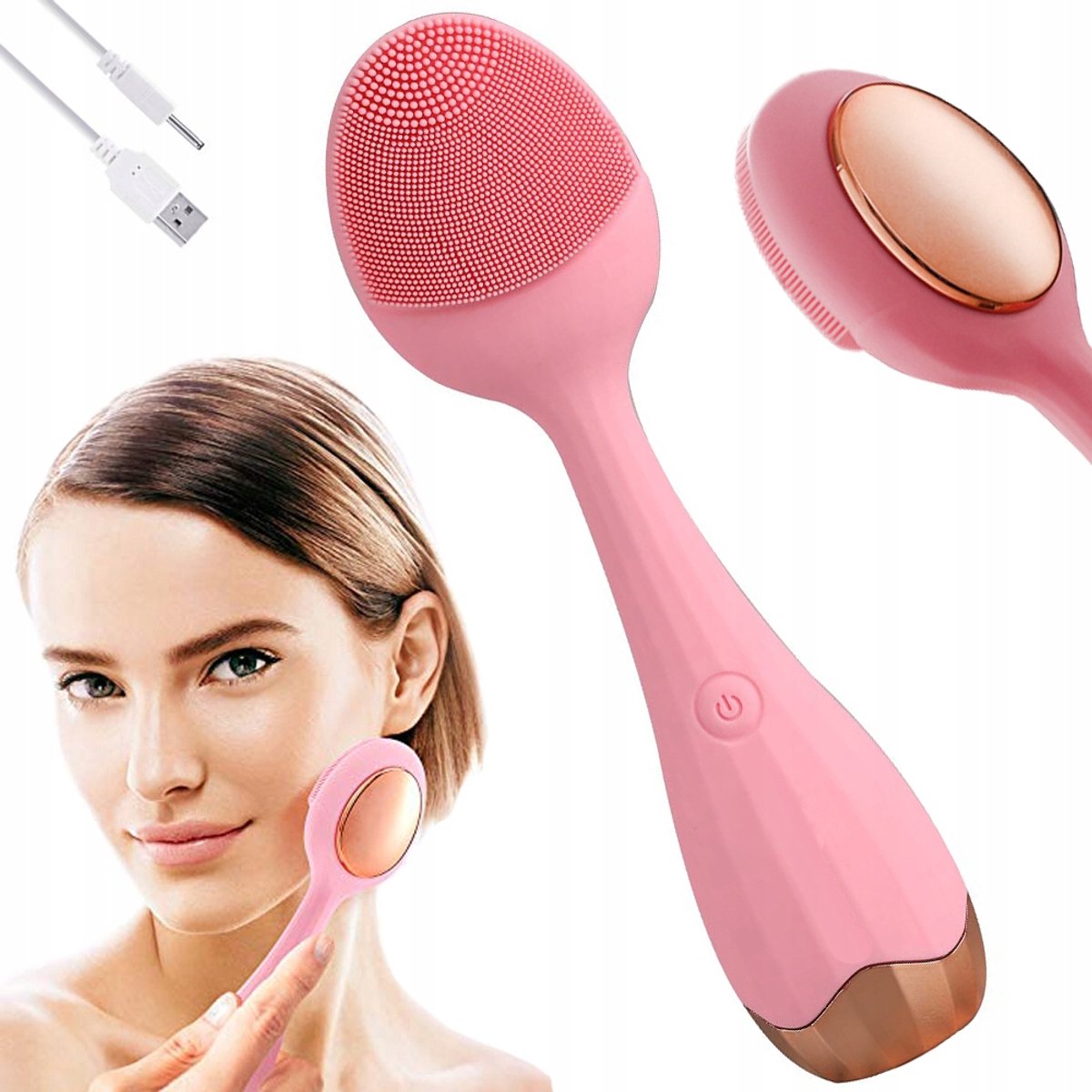 Pingyang Rongrong - Sonic Gezichtsreinigingsborstel - Ergonomisch - Ultrasoon - USB Oplaadbaar
