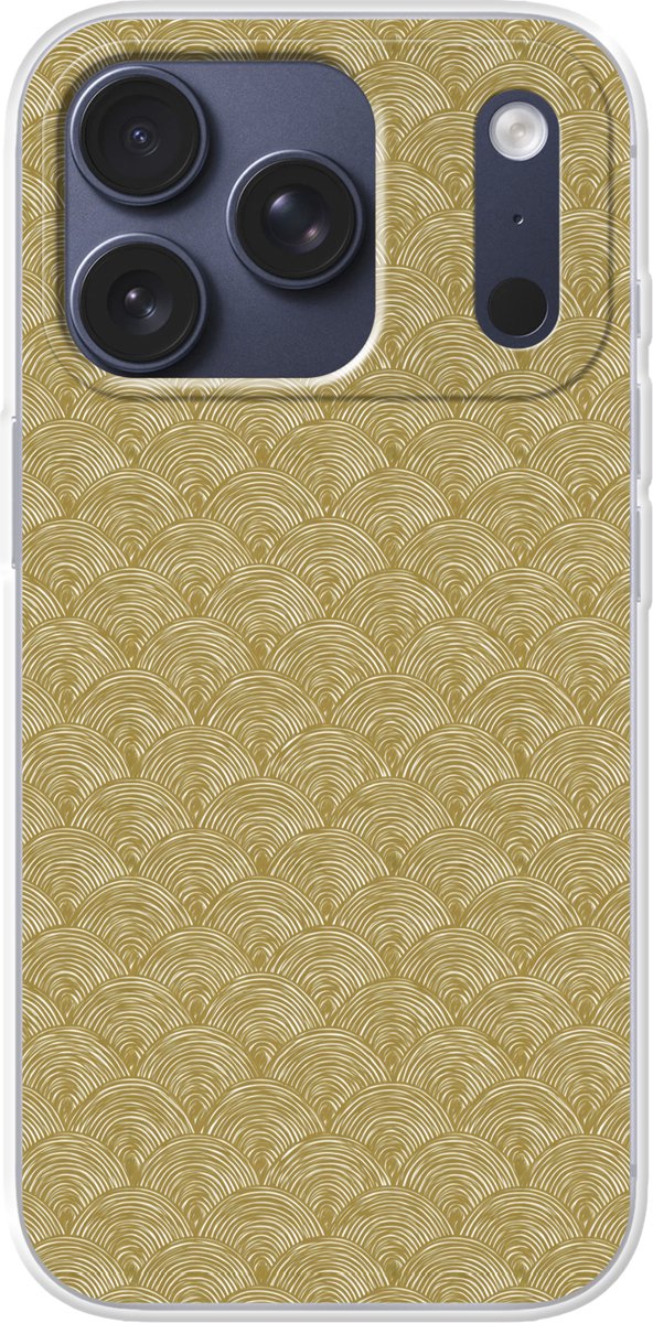 Telefoonhoesje Geschikt voor iPhone 17 Pro hoesje - Waaier - Geometrisch - Groen - Siliconen Telefoonhoesje Telefoonhoesje