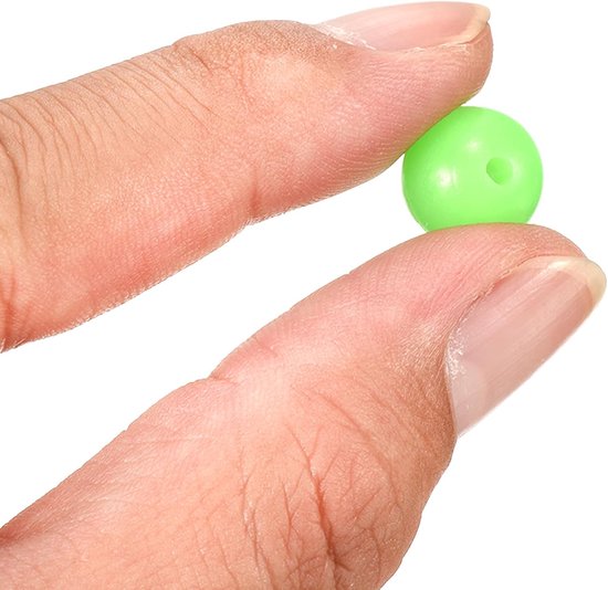 Lichtgevende Viskralen - Glow-In-The-Dark Viskralen 6 Mm - Hoge Zichtbaarheid Nachtvisserij - Duurzaam Plastic Ontwerp - 6x1.7 Mm Afmeting - 200 Stuks Set - Voor Zoetwater En Zoutwater Montages — afbeelding 4