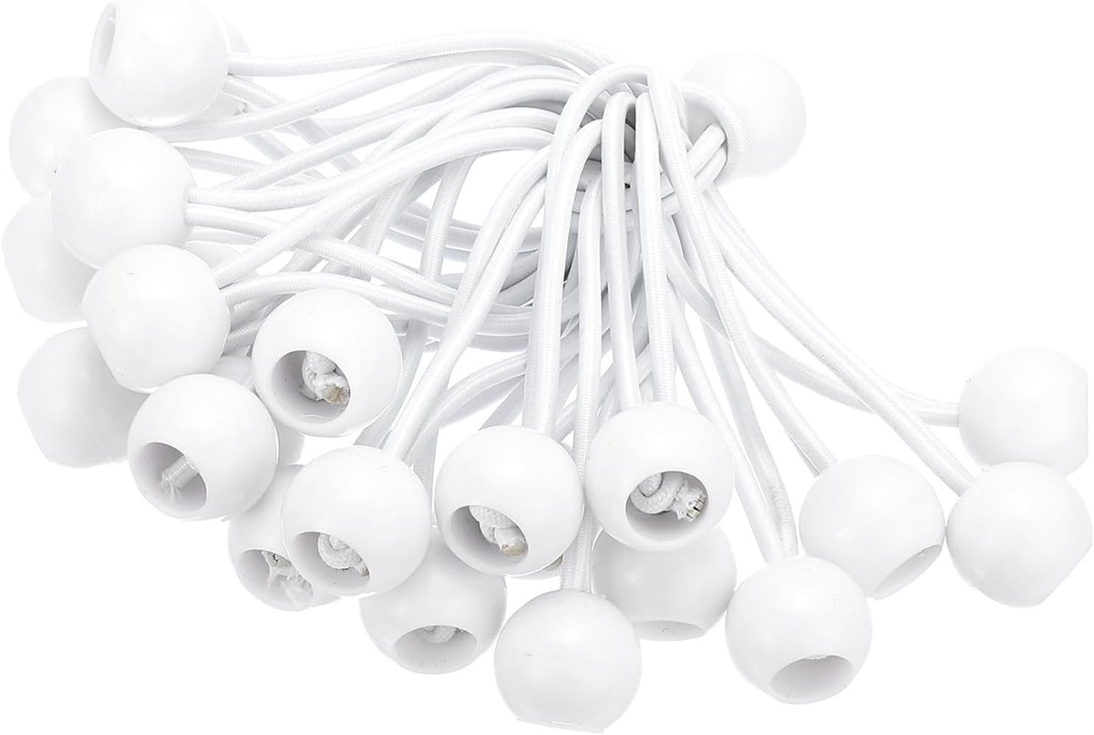 4 Inch Tarp Ball Bungee Cord - 30 Pack Bungee Cords met Ballen - Canopy Tarp Tie Downs - Elastische Touw voor Buiten Camping en Cargo Shelter - Bescherming en Bevestiging