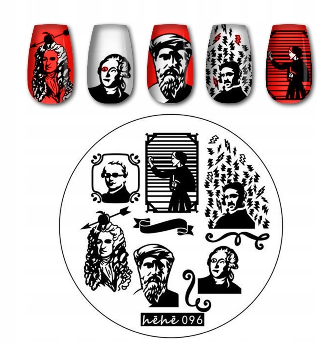 Born Pretty Serie - Stempelplaat voor Nagels - 5,6 cm - Historische Personen - Maria Skłodowska-Curie