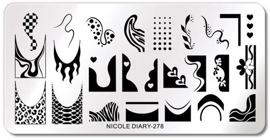 Born Pretty - Nail Art Stempelplaat - Nicole Diary-278 - Dierenpatronen - Frans — afbeelding 4