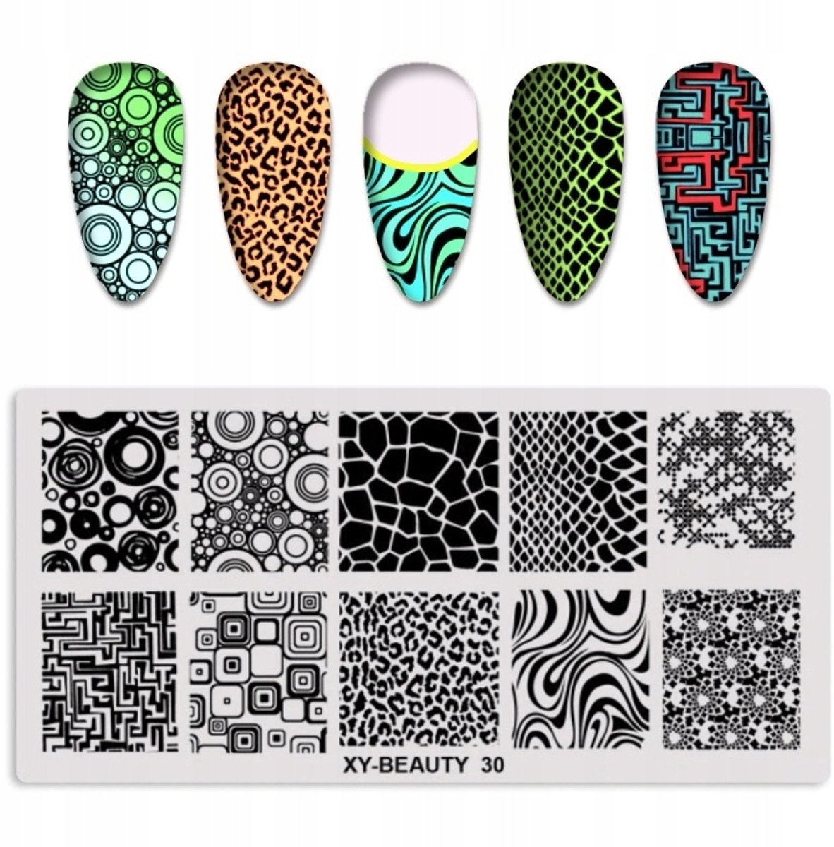 Born Pretty XY-BEAUTY Serie - Blaszka voor Nagelstamping - Dierenmotief - 12x6 cm