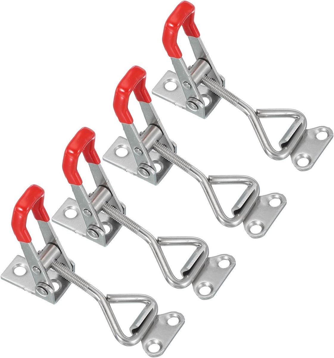 Toggle Latch Clamp 4001 Style - 4Pcs RVS Verstelbare Toggle Clamps - Snelle Ontgrendeling Hasp Latches 220lbs Draagvermogen voor Doosdeksel Jig - Zilver