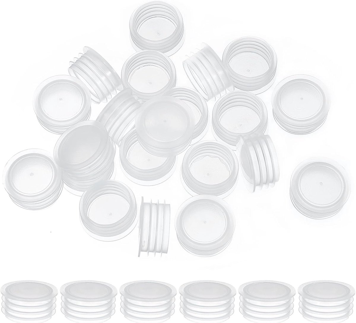 Salt en Pepper Shaker Stoppers - 19mm/0.75" - 25pcs Plastic Salt Shaker Plug Vervanging - Herbruikbare Duidelijke Ronde Eindkap voor Potten Flessen Pijpen