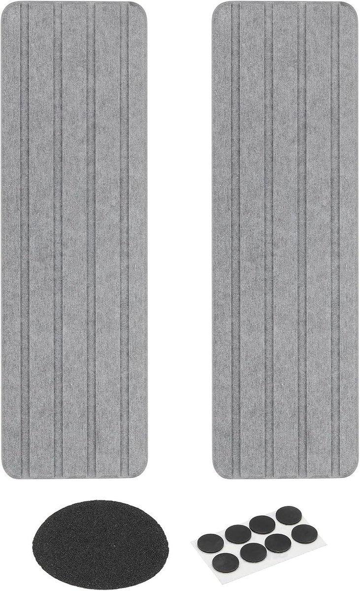 Square Water Absorbing Diatomaceous Earth Coasters - 10.2 x 3.1 inch - 2 Pcs Quick Dry Sink Organizer with Grooves for Plants - Cosmetic Bottle - Hand Soap - Toiletries