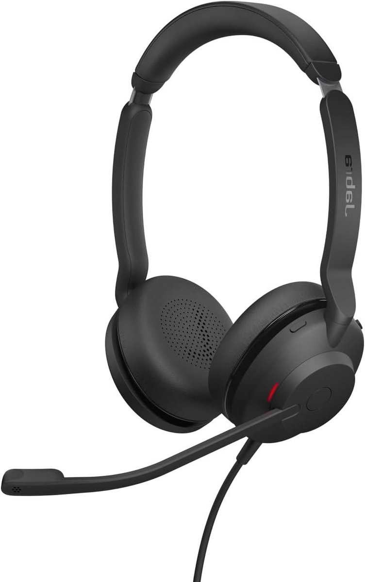 Stereo Headset - Noise Cancelling - Professionele Gesprekken - Dubbele Microfoon - 172 gram - Zwart