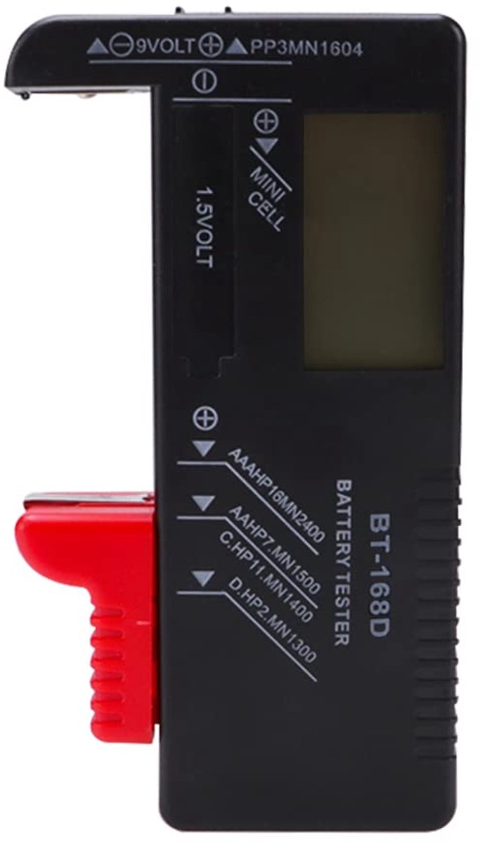 Universele Digitale Accutester - VooGenzek BT-168D Volt Checker voor AA - AAA - C - D - 9V - 1.5V - Knopcelbatterijen