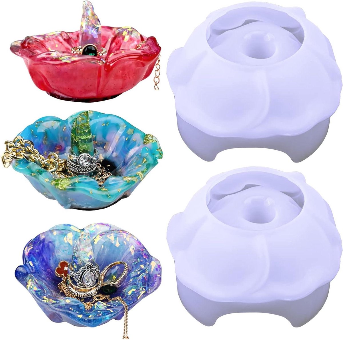Hars Ringhouder Mal - Ring Schaal Mallen - DIY Sieraden Maken - Rozen Design