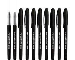 Helix Oxford Curve Balpennen - Schrijfpennen Set - Nauwkeurig Schrijven - Uniek Gebogen Vat - 10 stuks - Zwart