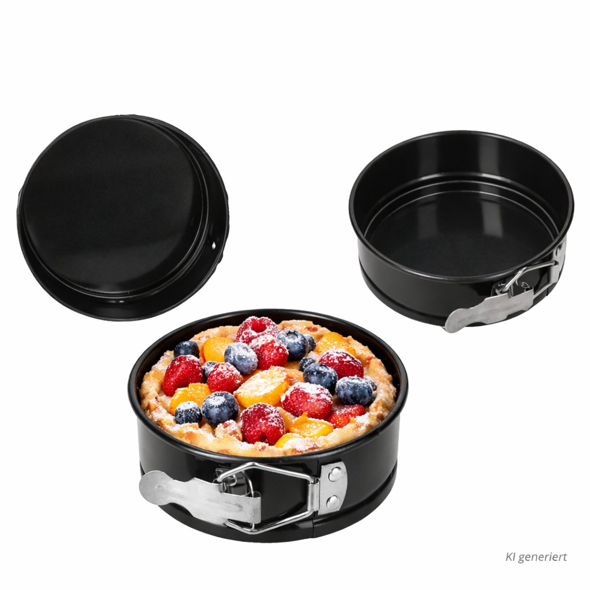 3-delige set springvorm zwart rond – 22277539