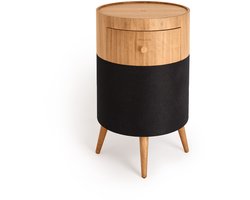 CREAYE - Luidsprekertafel met subwoofer, bluetooth, draadloos opladen en opberglade - SPEAKER TABLE BASS