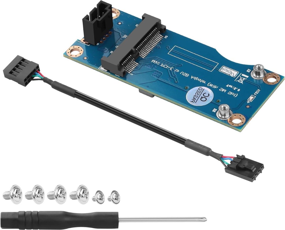 Mini PCI-E Adapter - WWAN LTE Kaart - Draadloos Internet - USB 9-Pin Aansluiting