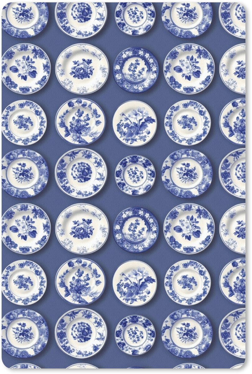 Muismat 13x20 cm - Mousepad Borden - Floraal - Blauw - Muismatten