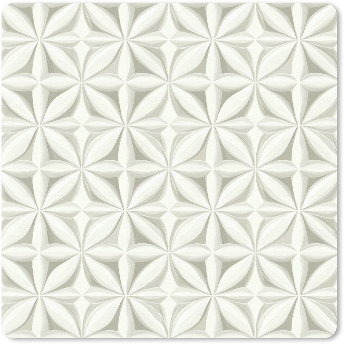 Muismat 20x20 cm - Mousepad Abstract - Structuur - Grijs - Wit - Muismatten