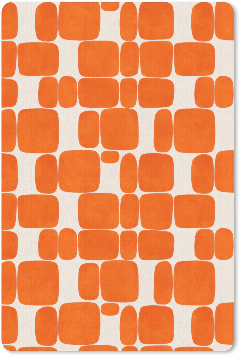 Muismat 13x20 cm - Mousepad Patroon - Retro - Oranje - Muismatten