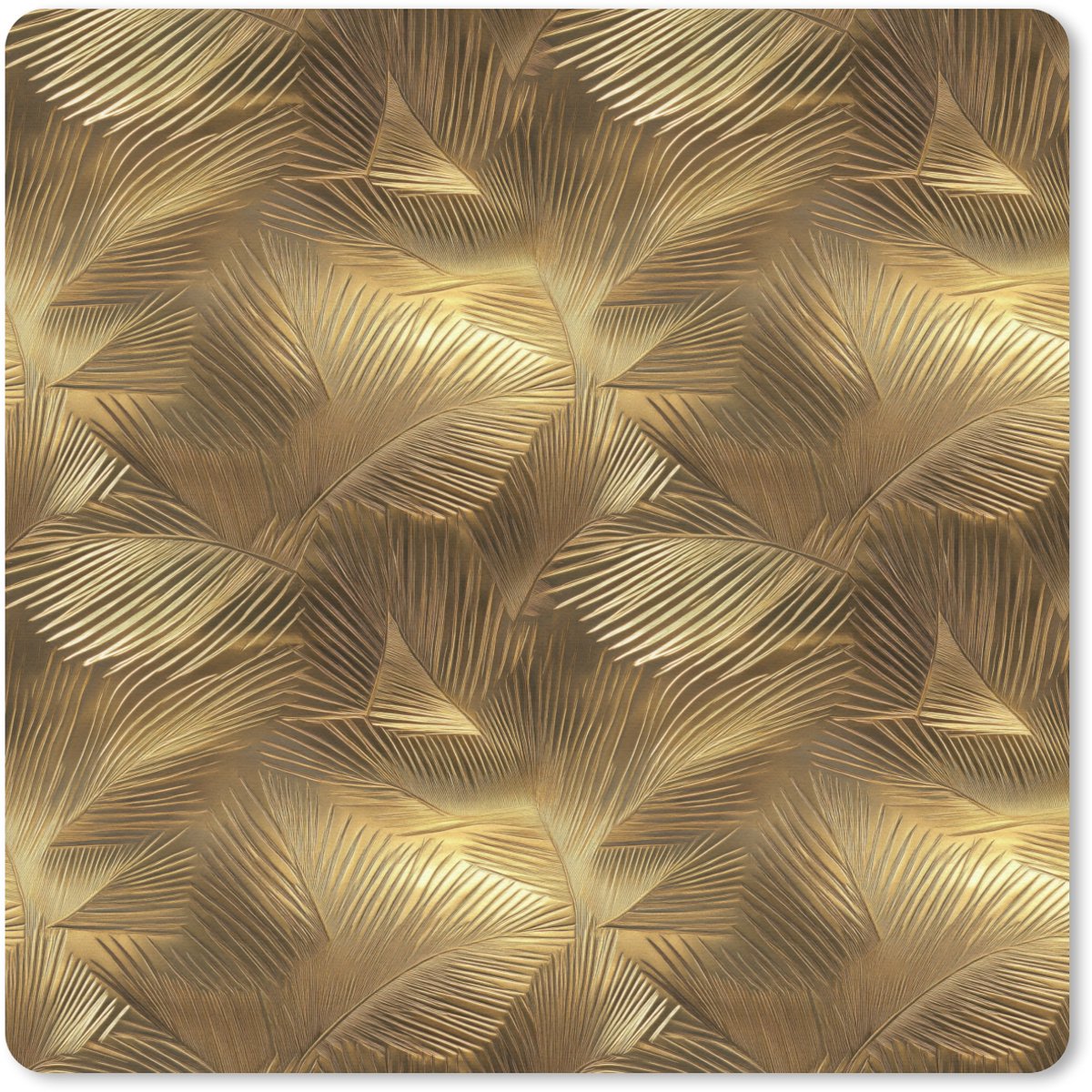 Muismat 30x30 cm - Mousepad Palm - Waaier - Goud - Muismatten