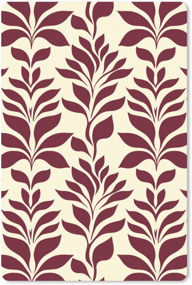 Muismat 13x20 cm - Mousepad Abstract - Bladeren - Burgundy - Muismatten