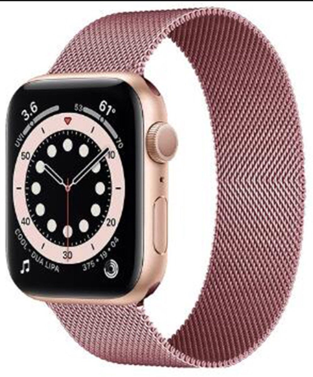 Horlogeband - Geschikt voor Apple Watch 5, 6, 7, 8, 9, 10, SE, Milanese S11, Metal Ultra 2 - 38/40/41/42 mm (universeel voor S10/11) - Rosé