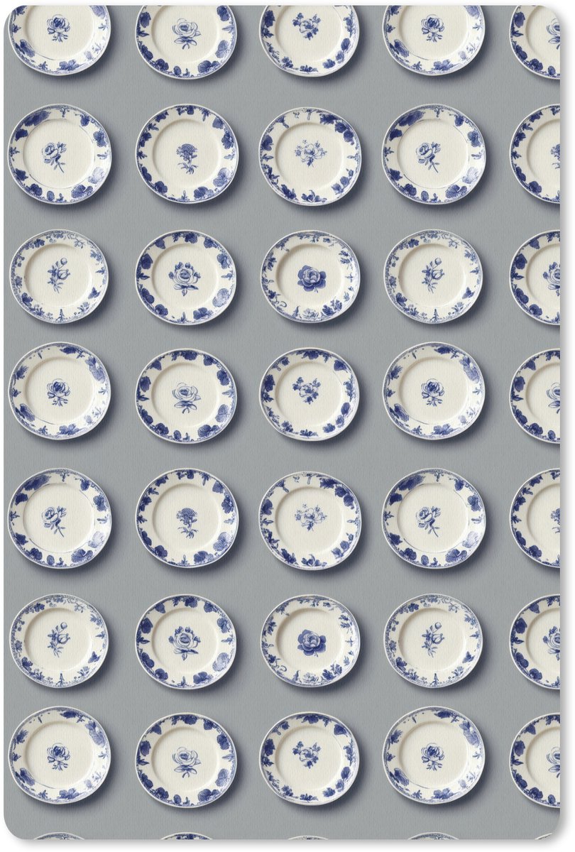 Muismat 13x20 cm - Mousepad Borden - Bloemen - Blauw - Wit - Muismatten