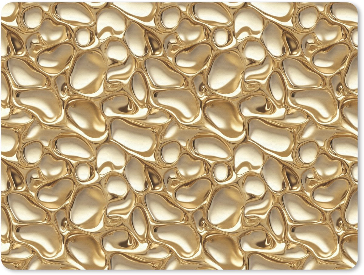Muismat 12x10 cm - Mousepad Abstract - Modern - Goud - Muismatten