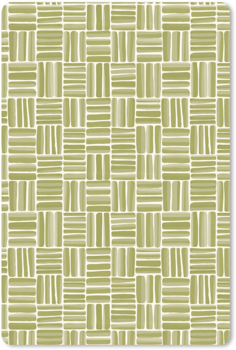 Muismat 13x20 cm - Mousepad Vlecht - Patroon - Groen - Muismatten