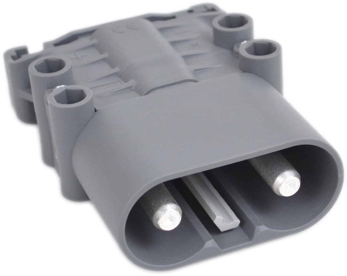 Acculader Stekker - Batterijstekker Laadconnector - Vorkheftruck Laden - Zuurbestendige Kunststof - 160 A - Grijs