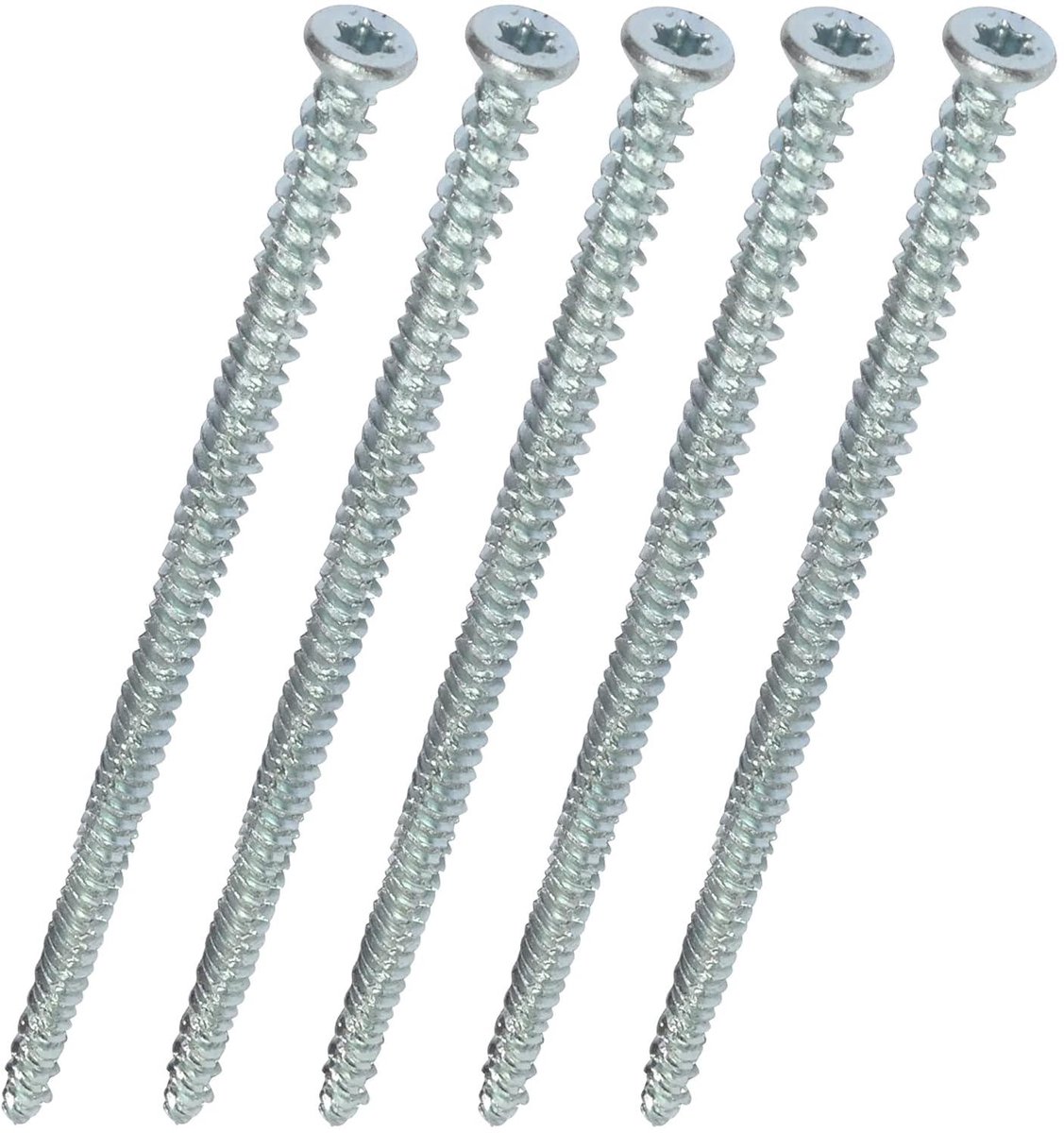 AERZETIX - C48389 - Set van 5 schroeven voor directe verankering voor beton Ø7.5x182mm conisch gefreesde kop - met sterafdruk T30 - directe bevestiging zonder pluggen