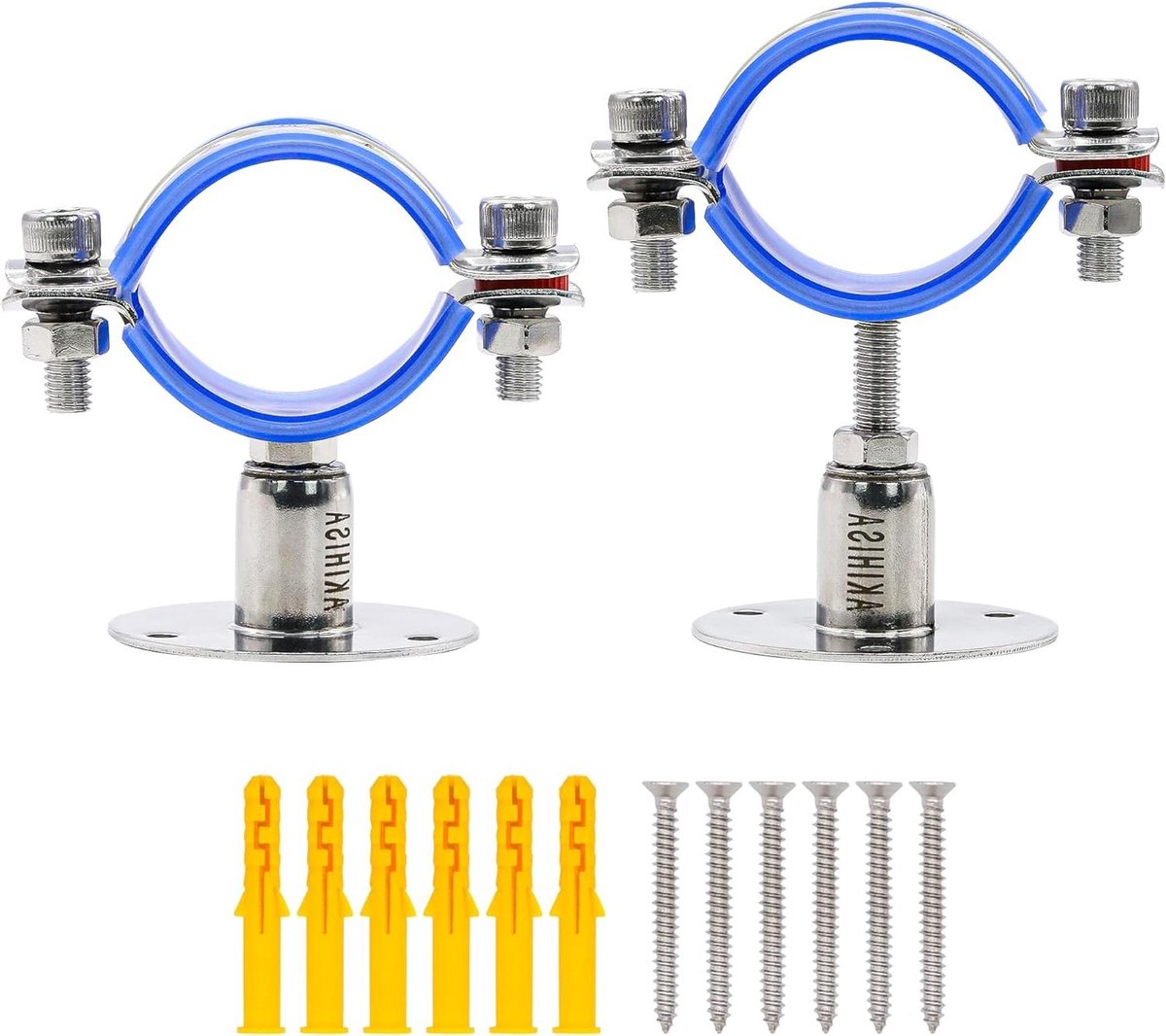 Wandhouders Set - Muursteunen Plankdragers - Planken Ophangen - Verstelbare Breedte - 5.1 cm - Zilverkleurig