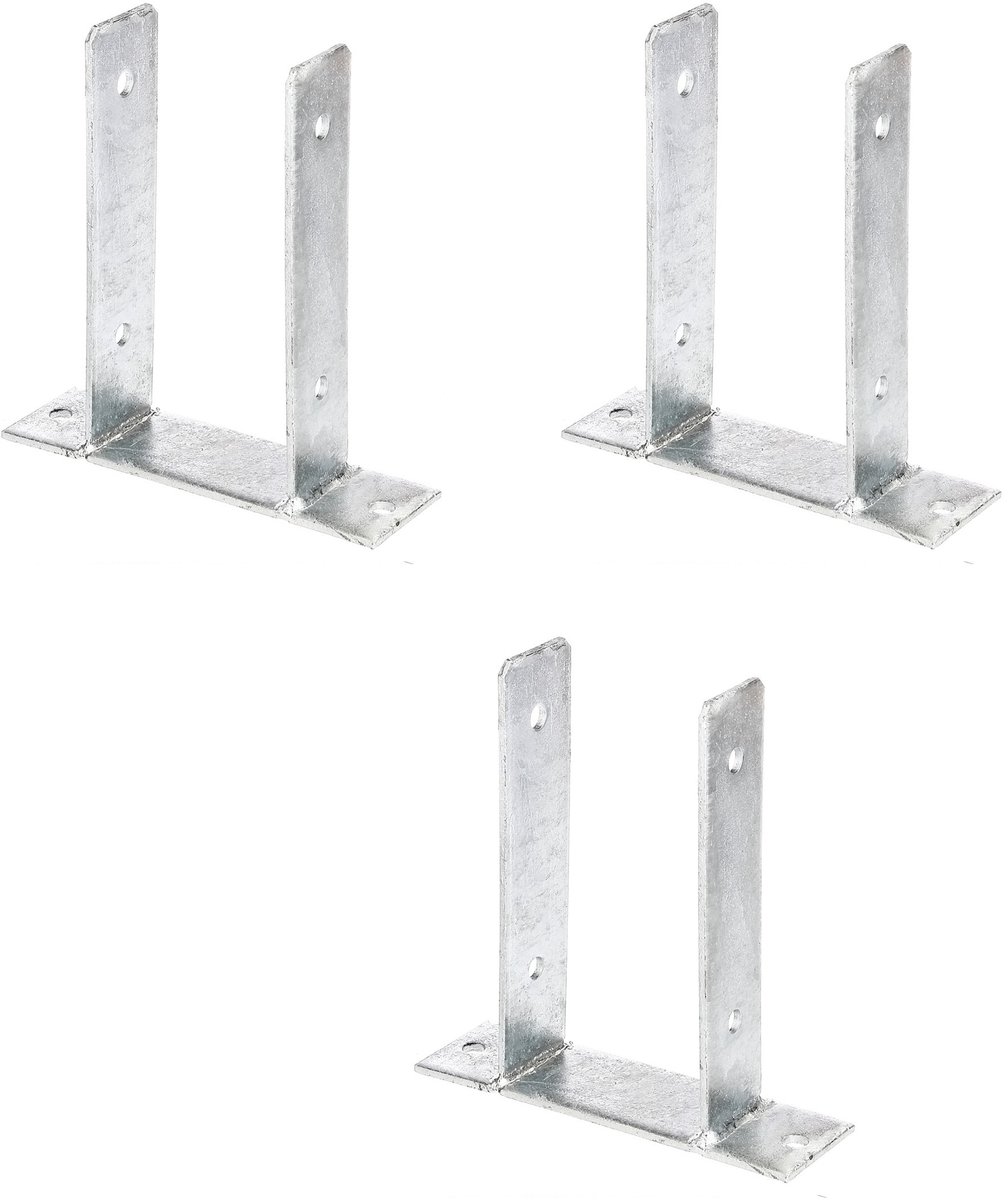 Alberts 213022 U-paalhouder | om op te schroeven | thermisch verzinkt | vrije breedte 101 mm | set van 3